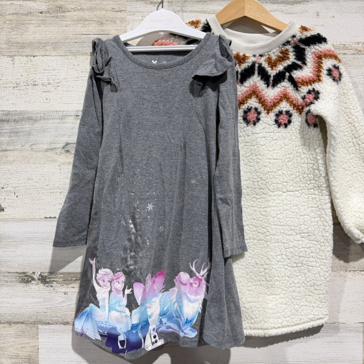 Carter's Disney Old Navy Girls 4T 5T Multi Graphic Fleece Dress Lot GUC2