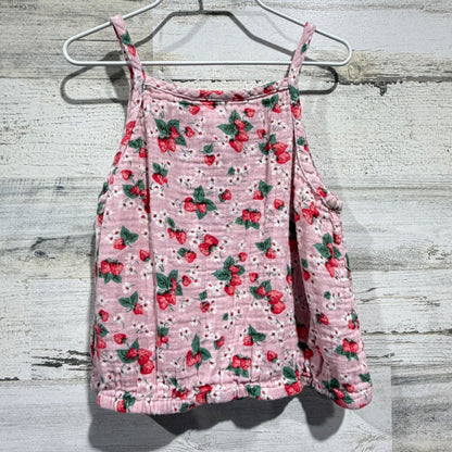 Mini Boden Cami Top Girls 11/12 Pink Strawberry Gauze *Flawed*4