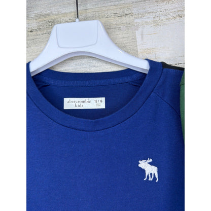 Abercrombie Long Sleeve Shirt Bundle Boys 15/16 Blue Green Moose Logo1