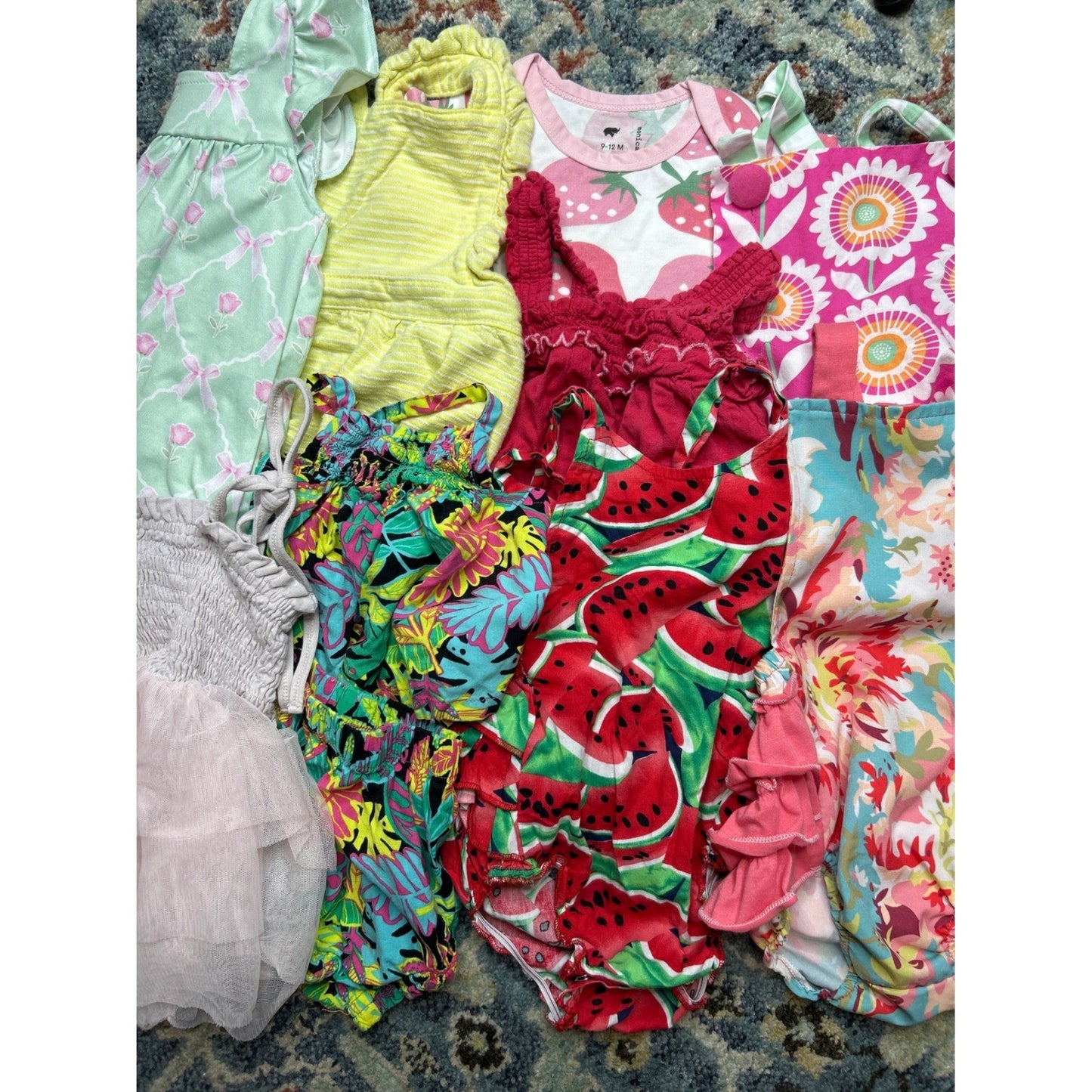 Monica Andy Caden Lane Girls 6-12M Summer Bubble & Dress Bundle2