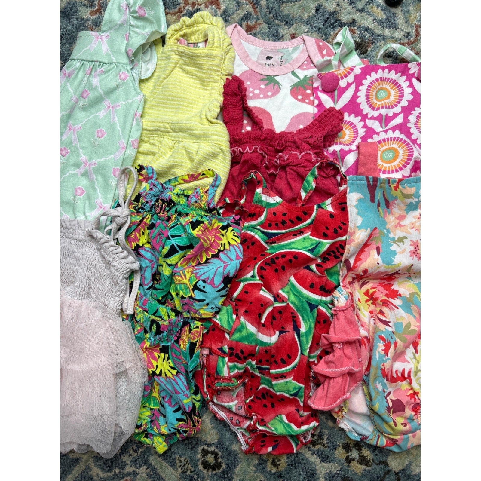 Monica Andy Caden Lane Girls 6-12M Summer Bubble & Dress Bundle2