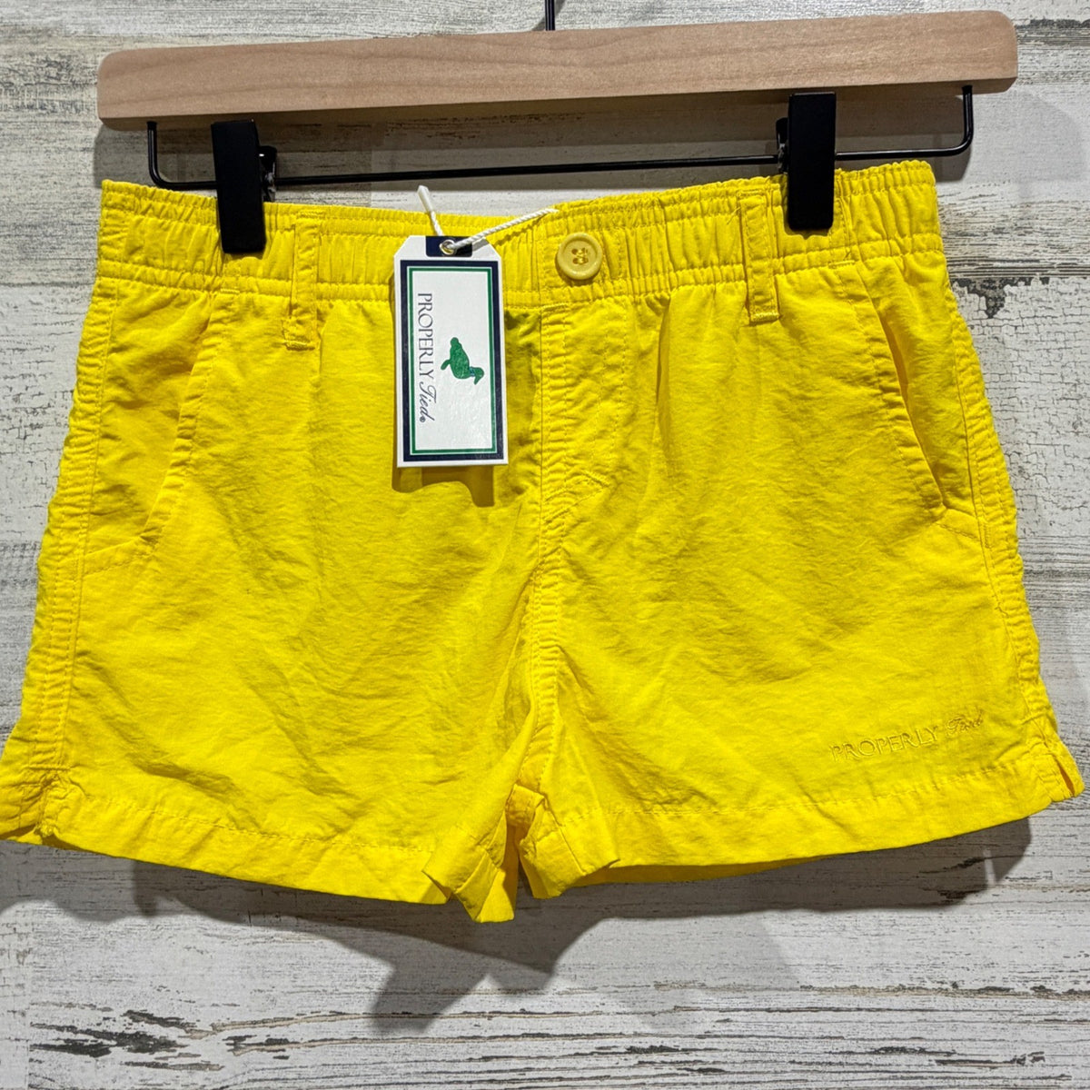 Properly Tied Suzy Short Girls YM Yellow Nylon Mesh Lined Preppy NWT0