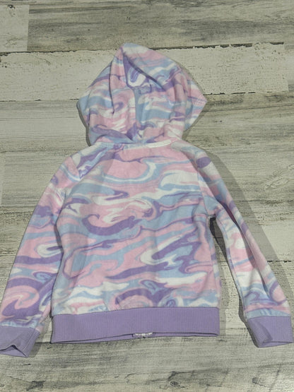 Juicy Couture Hoodie Girls 3T Pastel Marble Swirl Velour Zip Up EUC2