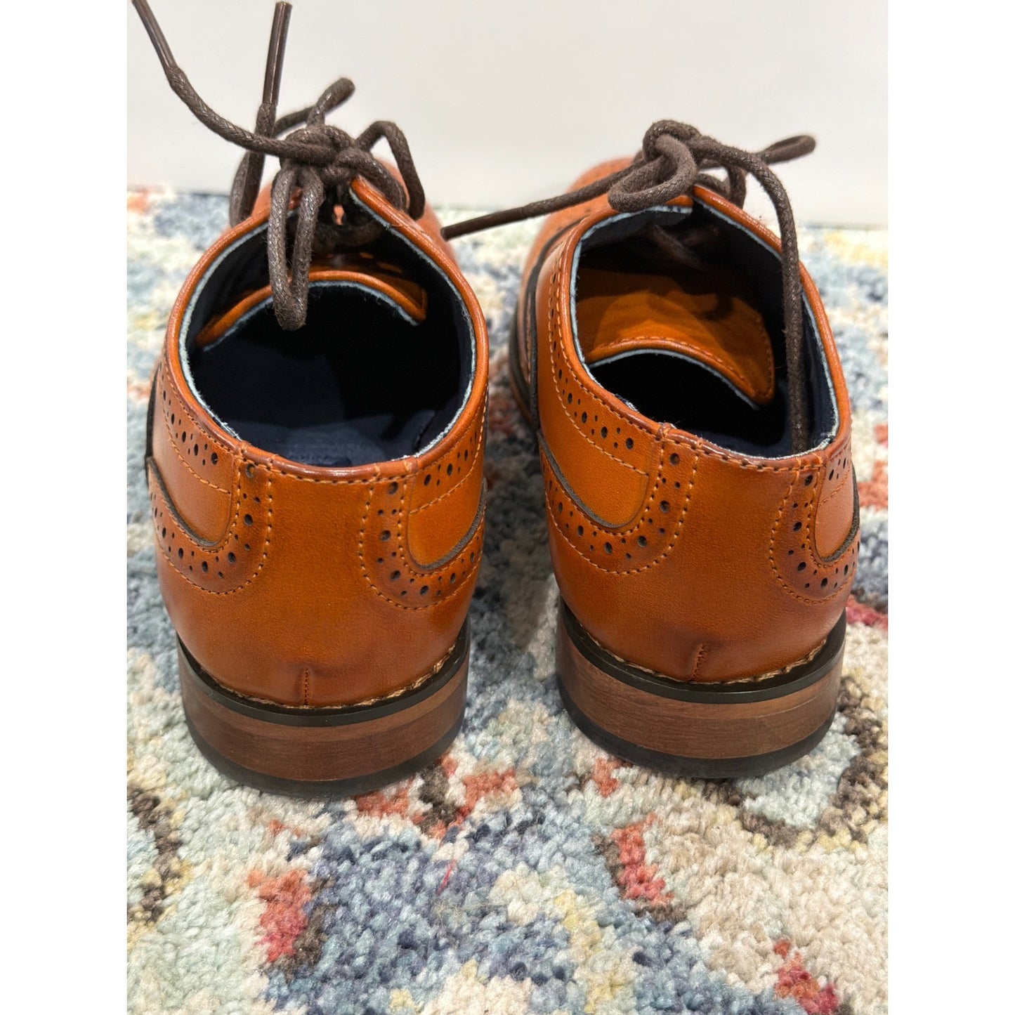 Bruno Marc Oxford Shoes Toddler 10 Brown Wingtip Brogue Formal *Flawed5