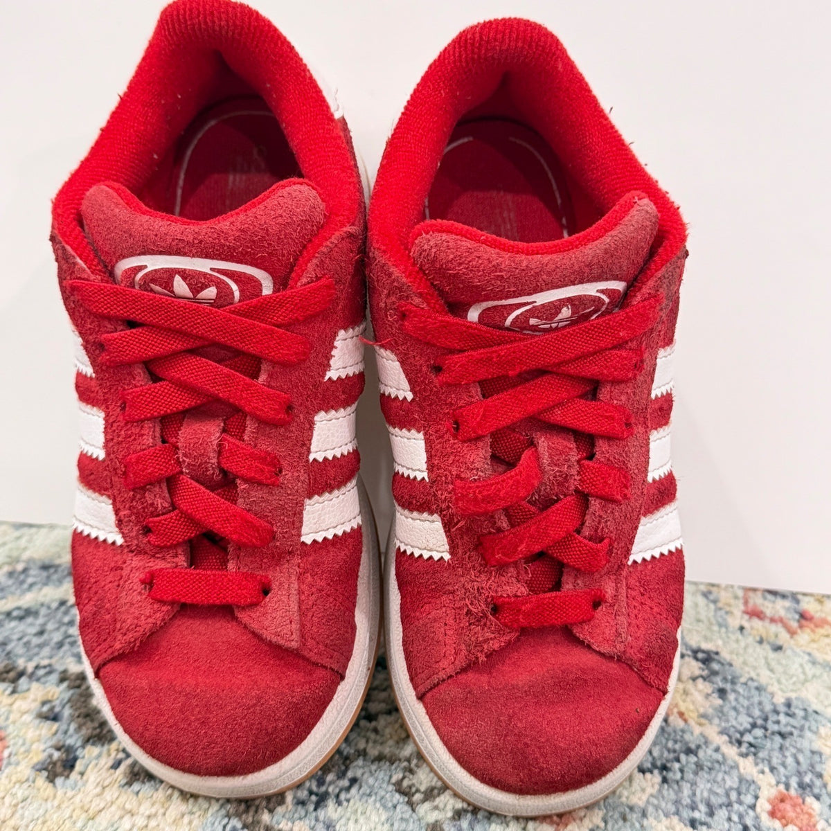 Adidas Campus 00s Kids Size 13K Red Suede Chunky Skater Sneaker Play *Flawed10