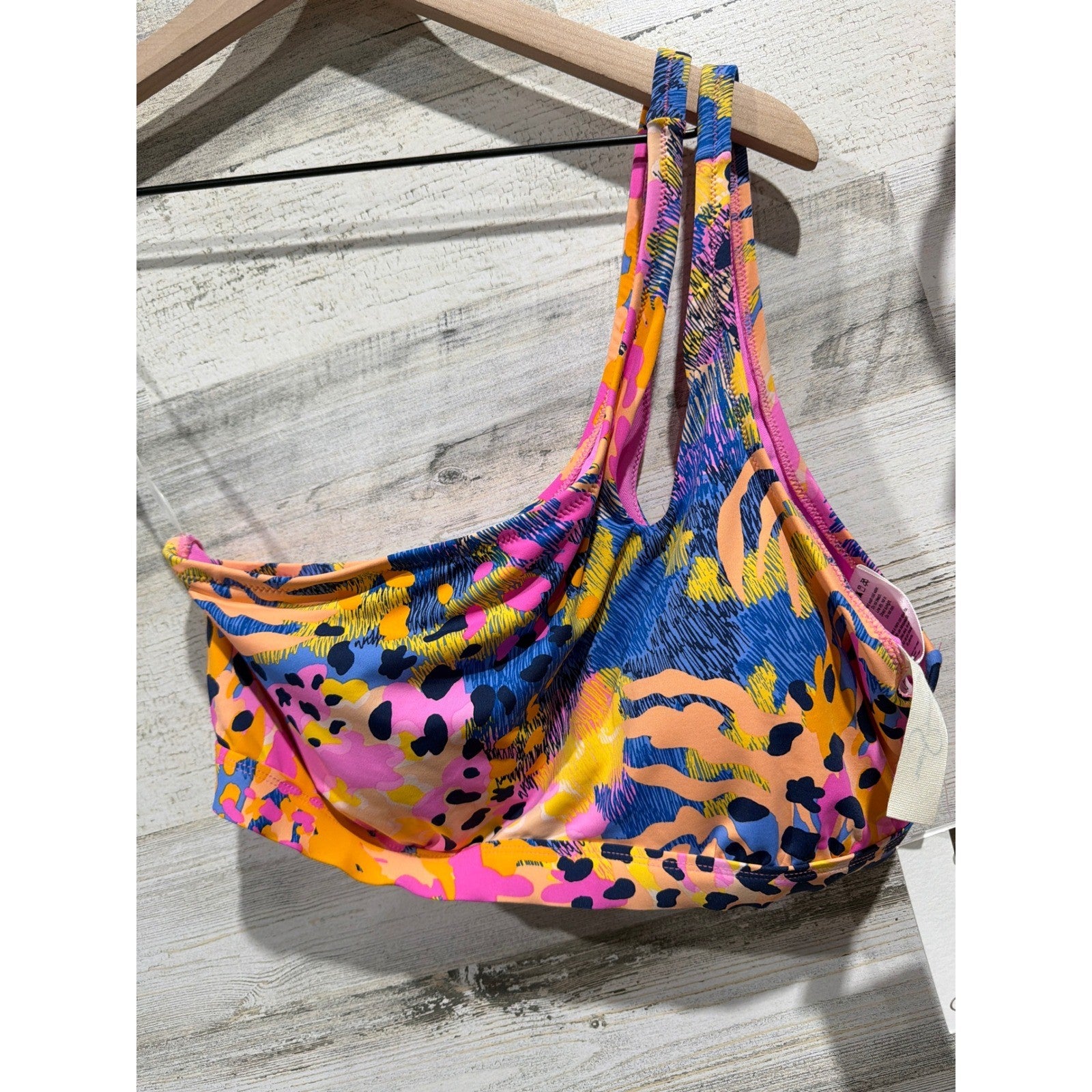 Jessica Simpson Bikini Set Women L Top XL Bottoms Print Tropical Swim Vacay NWT1