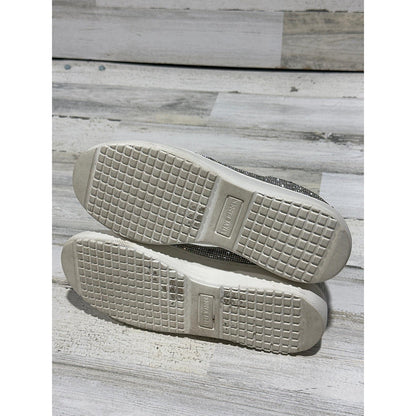 Steve Madden Sneaker Women 9 White Silver Rhinestone Low Top3