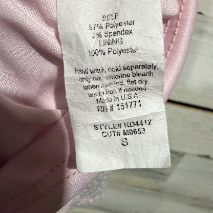 Gaudie Tiered Mini Dress Womens Size S Pink White Polka Dot Polyester Boho EUC3