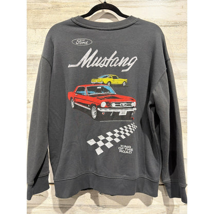 Old Navy Sweatshirt Kids XL 14/16 Gray Ford Mustang Graphic Carcore EUC3