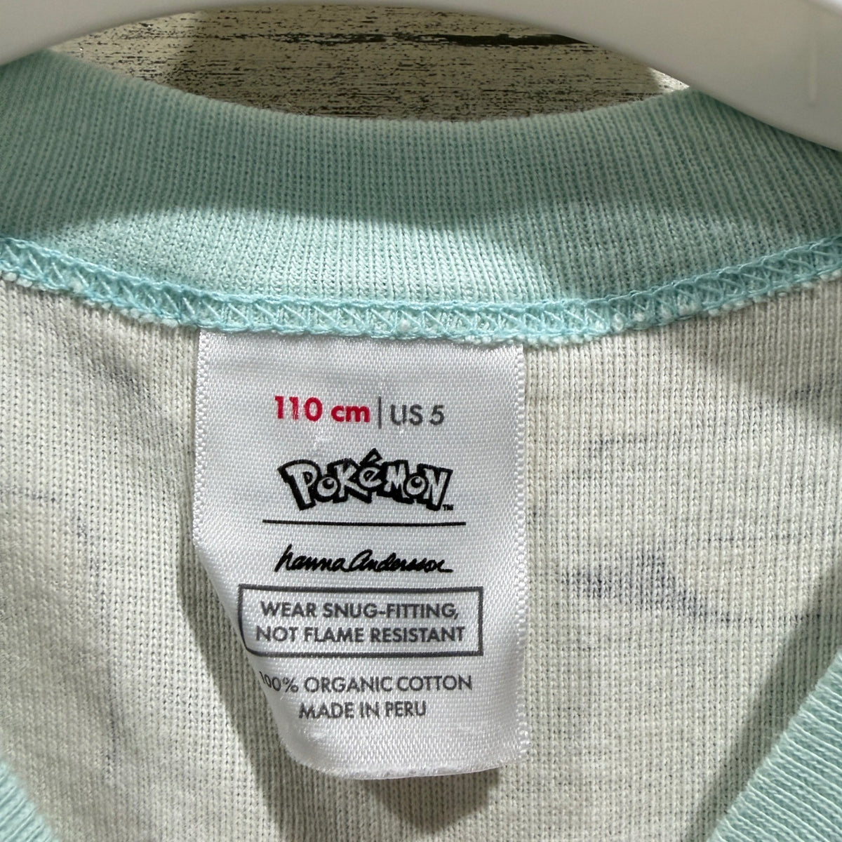 Hanna Andersson Pajama Set Boys 5 Blue Pikachu Pokemon Shortie EUC3