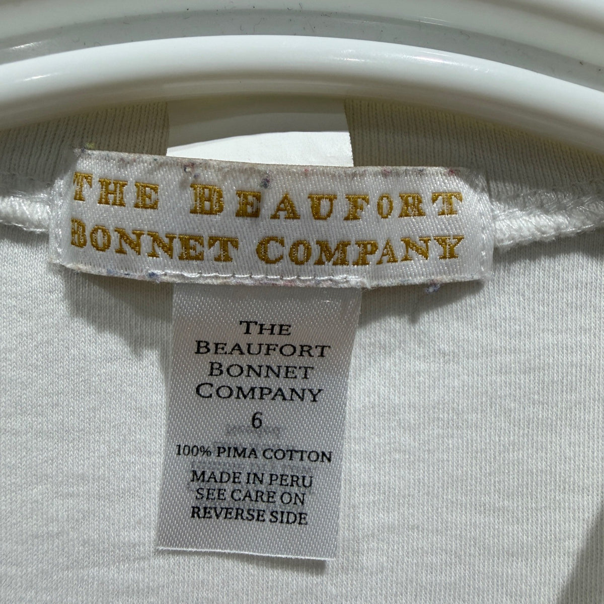 The Beaufort Bonnet Company Pocket Tee Boys 6 White Pima Cotton Preppy GUC3