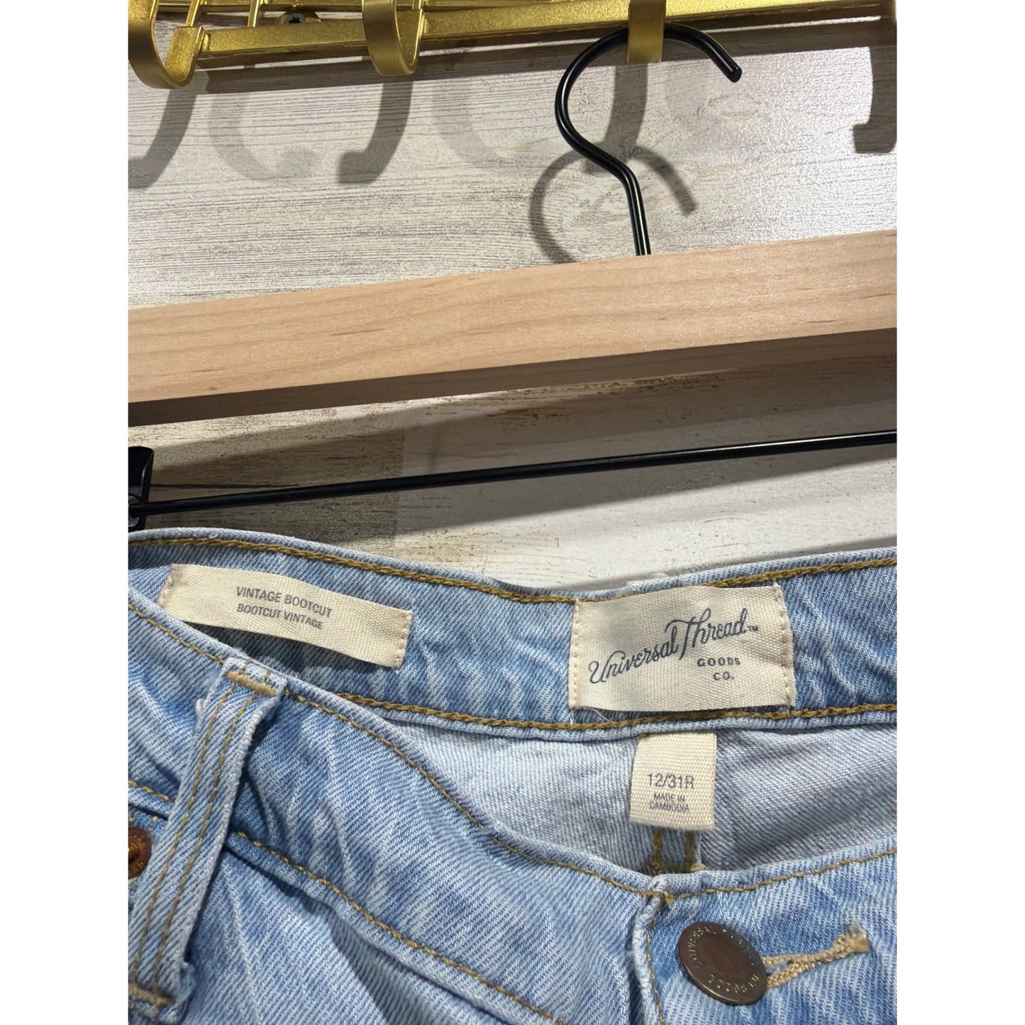Universal Thread Bootcut Jeans Women 12/31 Light Blue Vintage Style EUC1