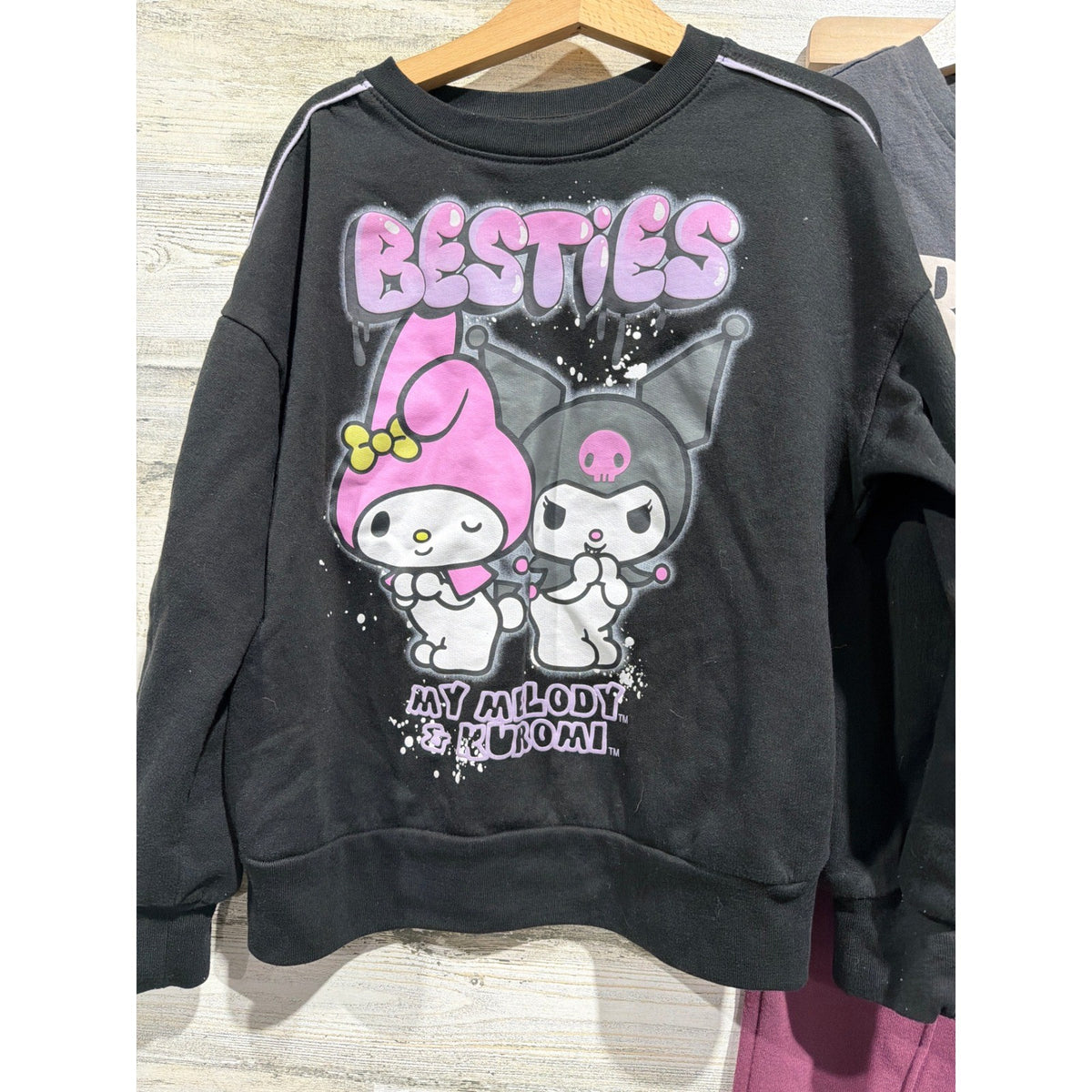 Sanrio Cotton On Kids Outfit Set Girls 7 Black Burgundy My Melody Kuromi EUC1