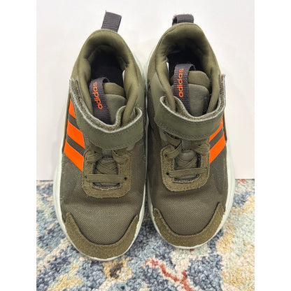 Adidas Tensaur Run 2.0 Sneakers Boys 12K Olive Green Orange Sporty2