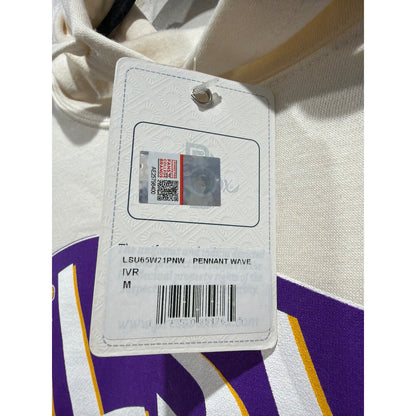 Pressbox LSU Tigers Hoodie Women Medium Cream Pennant Bows High-Low NWT3
