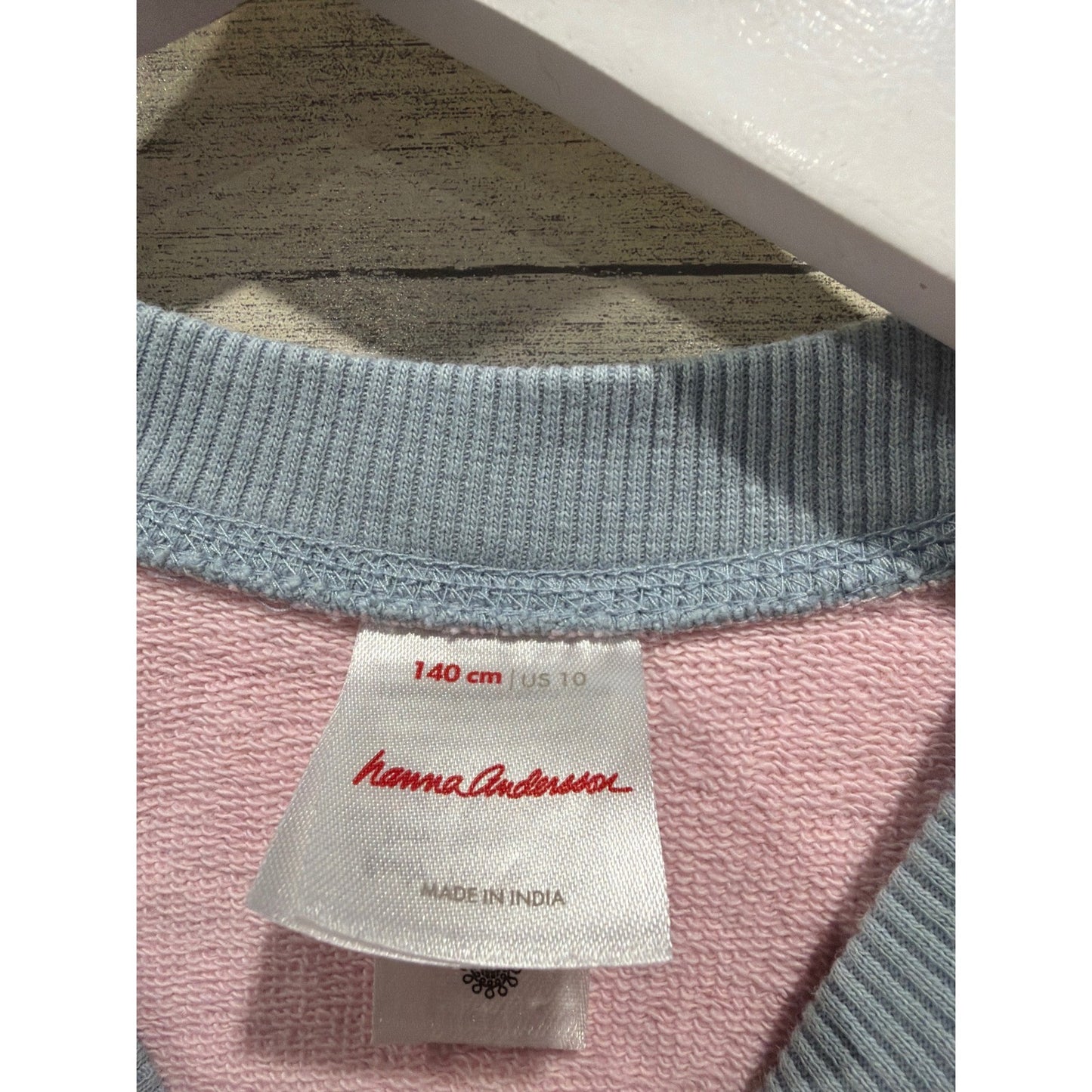 Hanna Andersson Sweatshirt Jogger Set Girls 10 Pink Red Colorblock Scandi EUC4