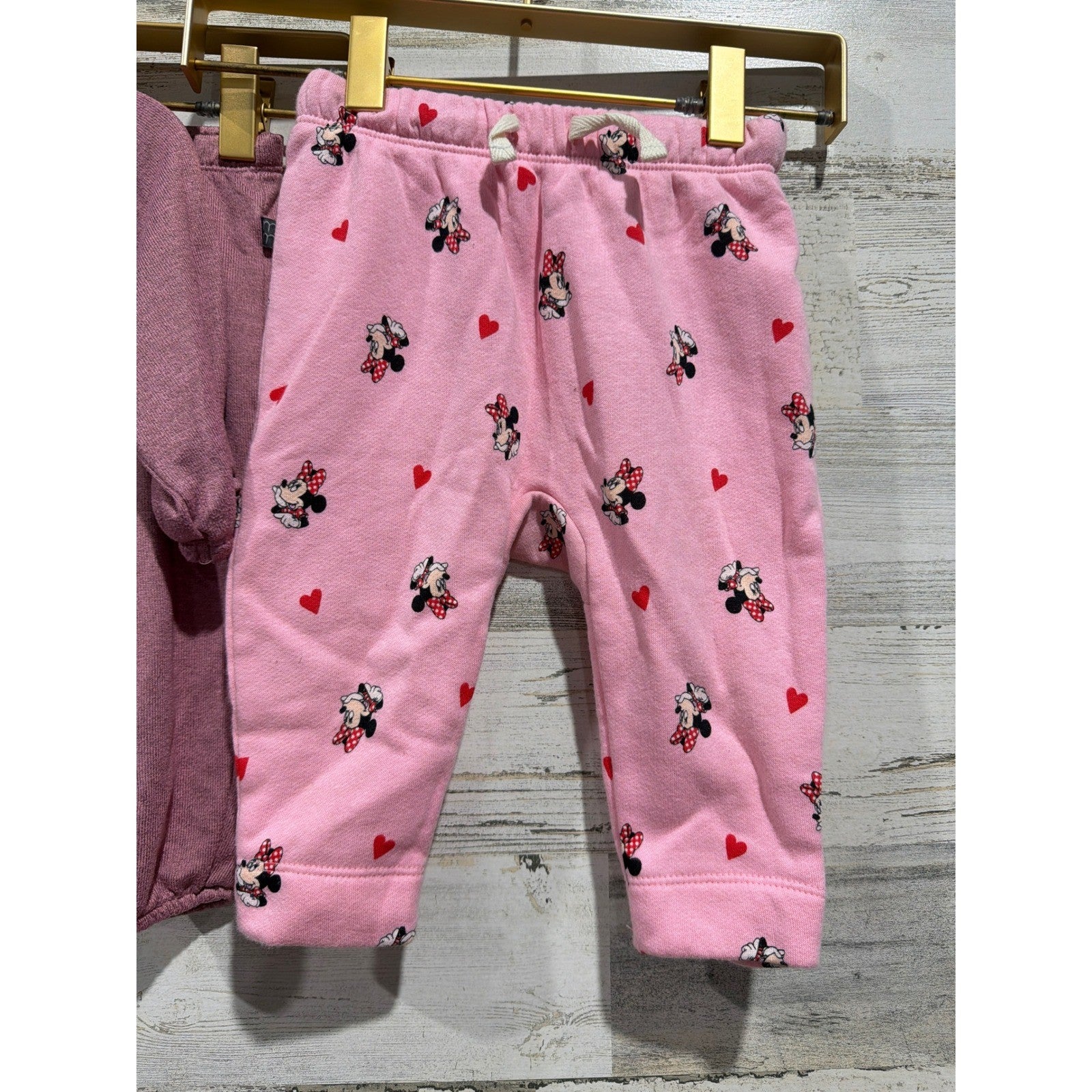 Old Navy Disney Modern Moments Girls 6-12M Pink Mauve Ruffle Minnie EUC2