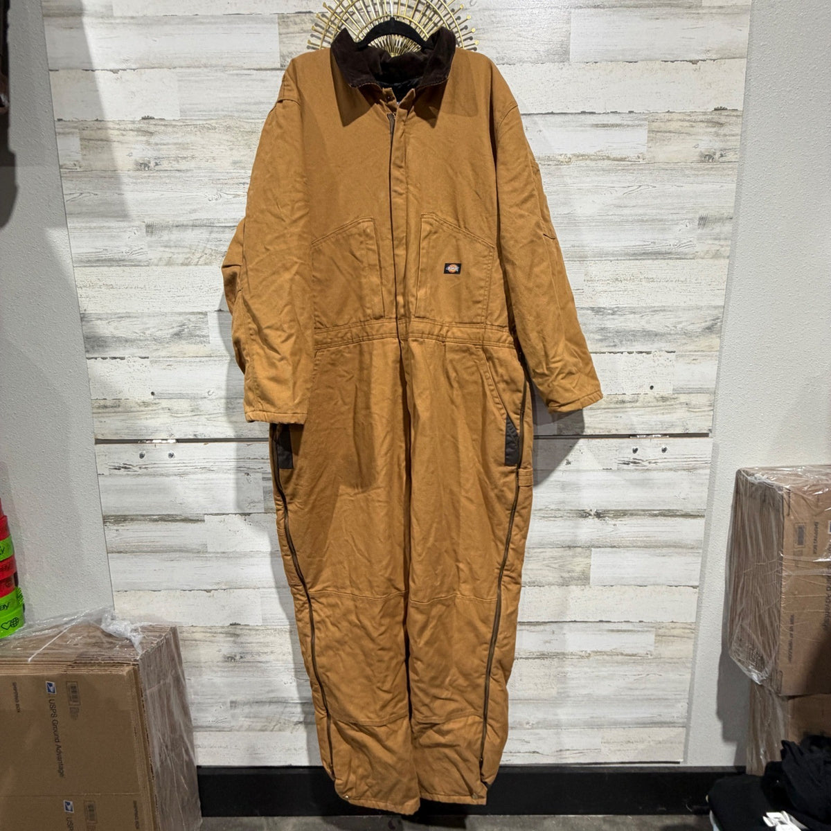 Dickies Coveralls Men 2XLR Brown Duck Canvas Insulated Workwear0