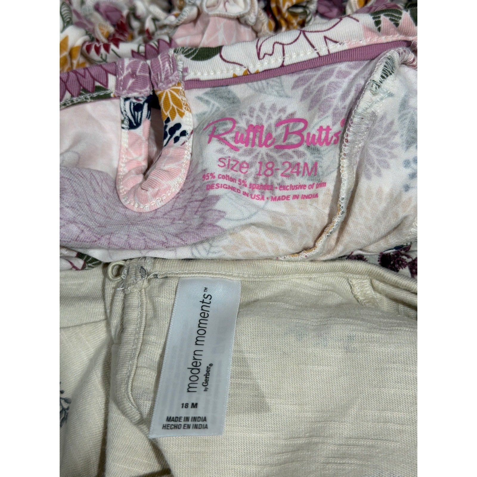 Modern Moments RuffleButts Bundle Girls 18-24M Floral Dress Bubble Romper EUC7