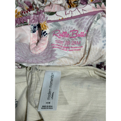 Modern Moments RuffleButts Bundle Girls 18-24M Floral Dress Bubble Romper EUC7