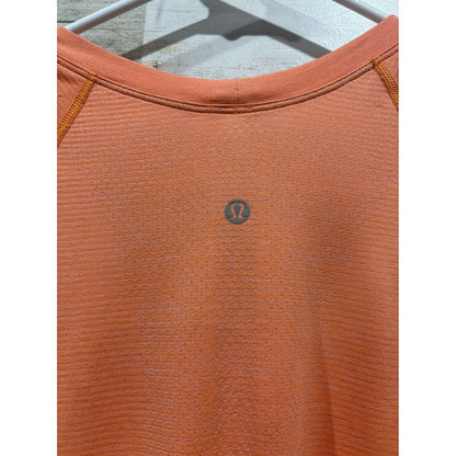 Lululemon Swiftly Tech Short Sleeve Women 10 Orange Mesh Knit Athletic GUC4