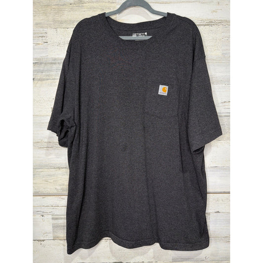 Carhartt Pocket T-Shirt Mens 2XL Charcoal Loose Fit Workwear Gorpcore *Flawed0