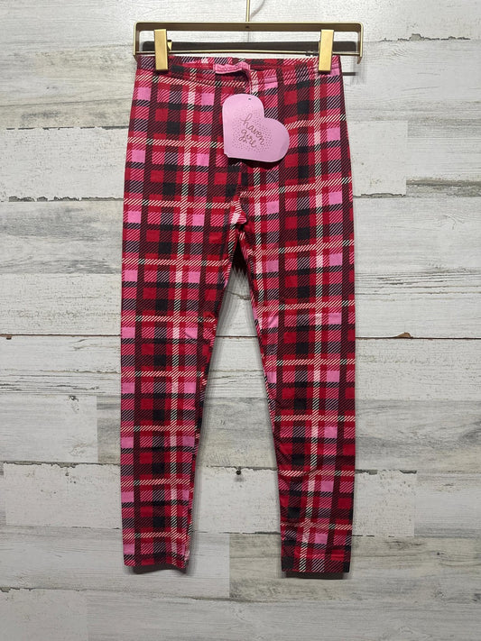 Haven Girl Leggings Girls Size 10 Red Pink Plaid Check Holiday NWT0