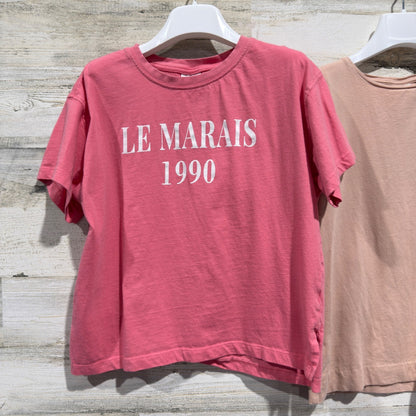 Zara Le Marais Puff Sleeve Top Lot Girls 11-12 Pink Cotton Blend Casual EUC1