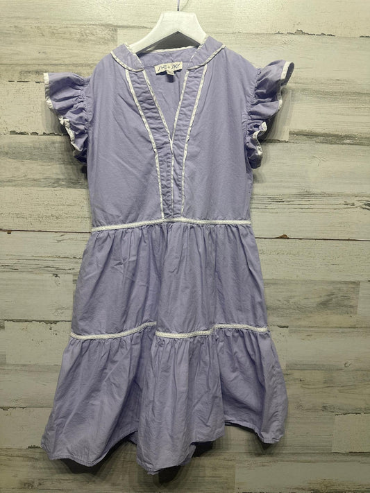 She + Sky Mini Dress Women Small Purple Ruffle Tiered Cotton Kentucky Derby EUC0