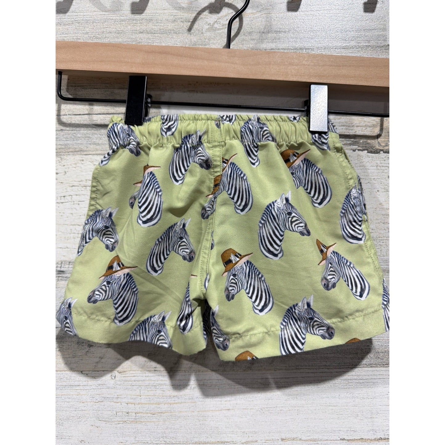 Posh Peanut Swim Trunks Boys 6-12 Months Green Zebra Safari Beachwear Resort2