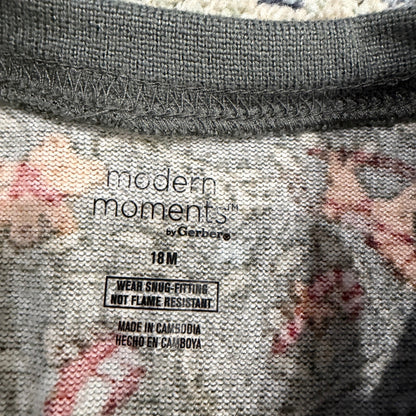Modern Moments Pajama Set Kids 18M Gray Nutcracker Holiday Festive EUC2