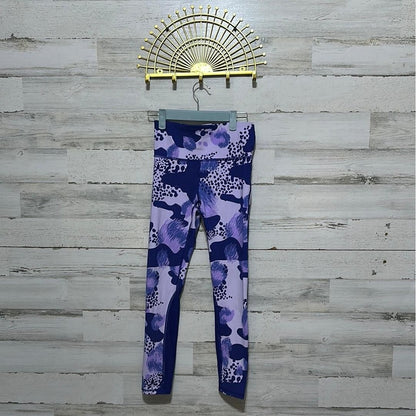 Under Armour Leggings Women XS Purple Abstract Camo High Rise Compression EUC0