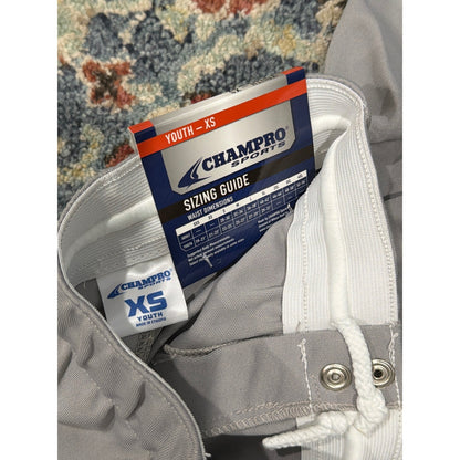 Champro Sports Softball Pants Girls XS Gray Elastic Waist Cuffs NWT4