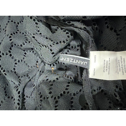 Jantzen Swim Cover-Up Women Small Black Crochet Eyelet Boho Whimsygoth5