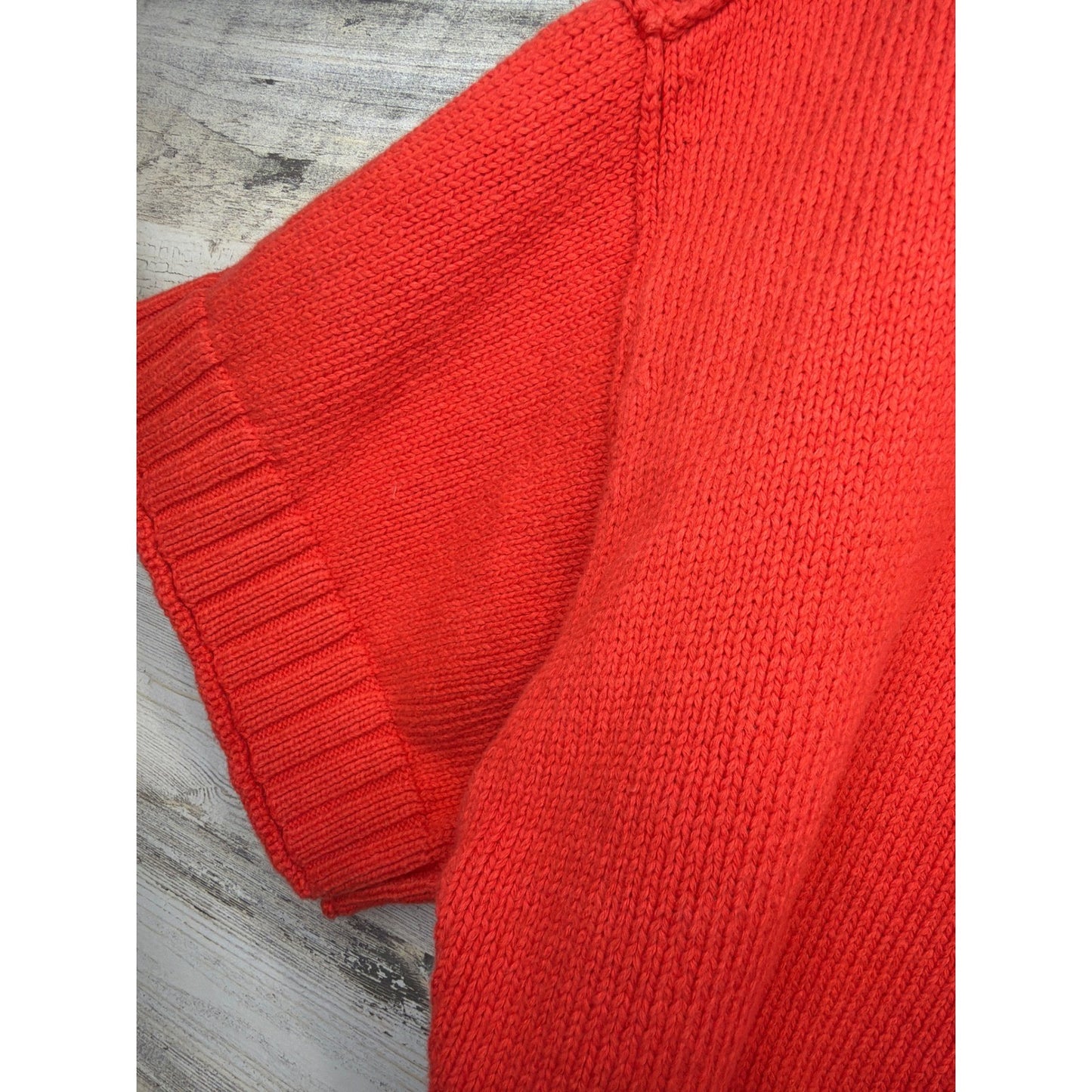 Anthropologie Sweater Women XS Cropped Cotton Chunky Shaker Knit EUC2