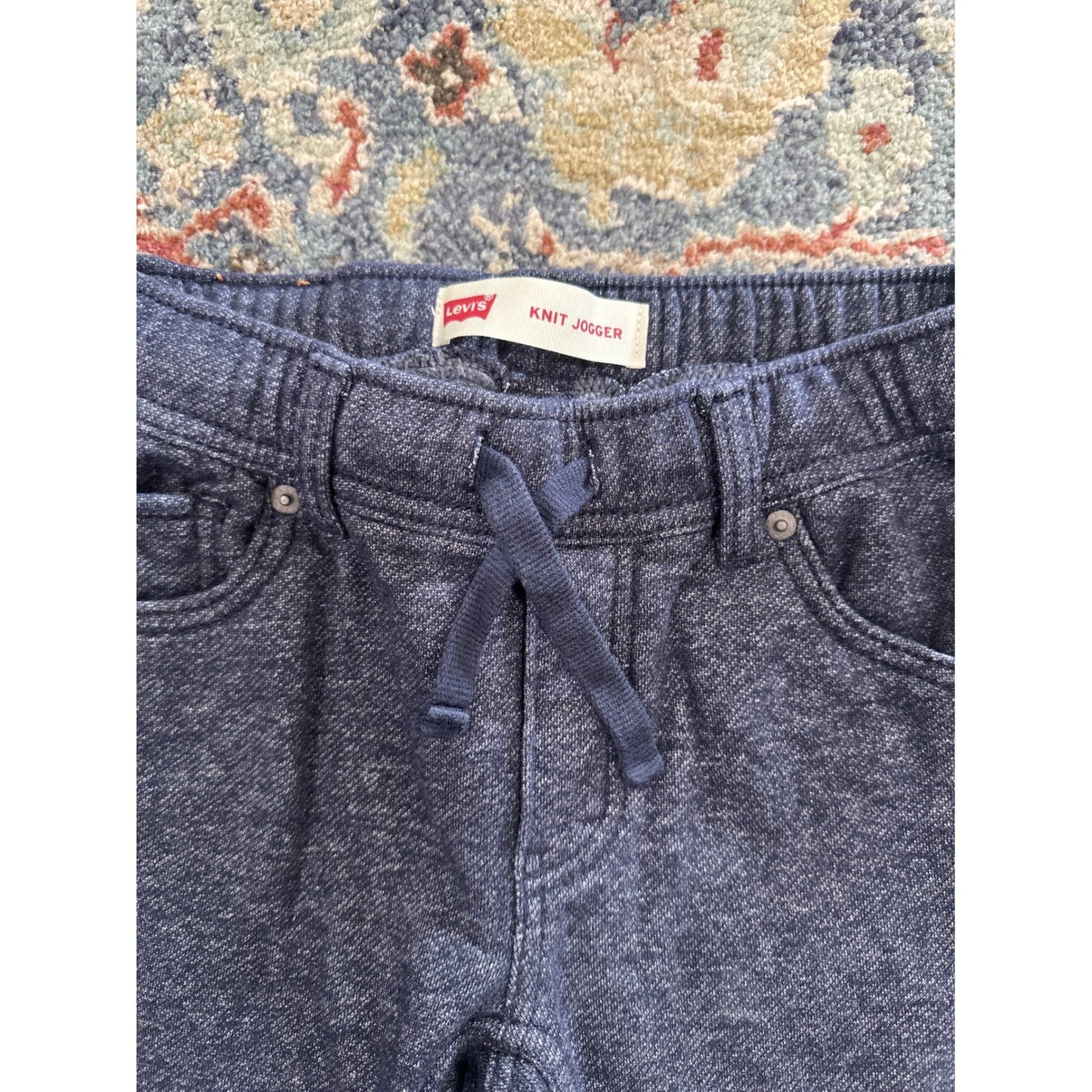 Levi Knit Joggers Boys Size Small 8-10 Navy Blue Heathered EUC2