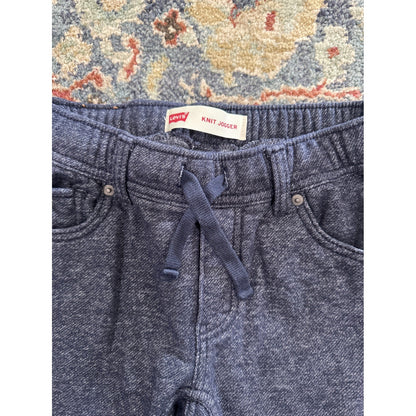 Levi Knit Joggers Boys Size Small 8-10 Navy Blue Heathered EUC2