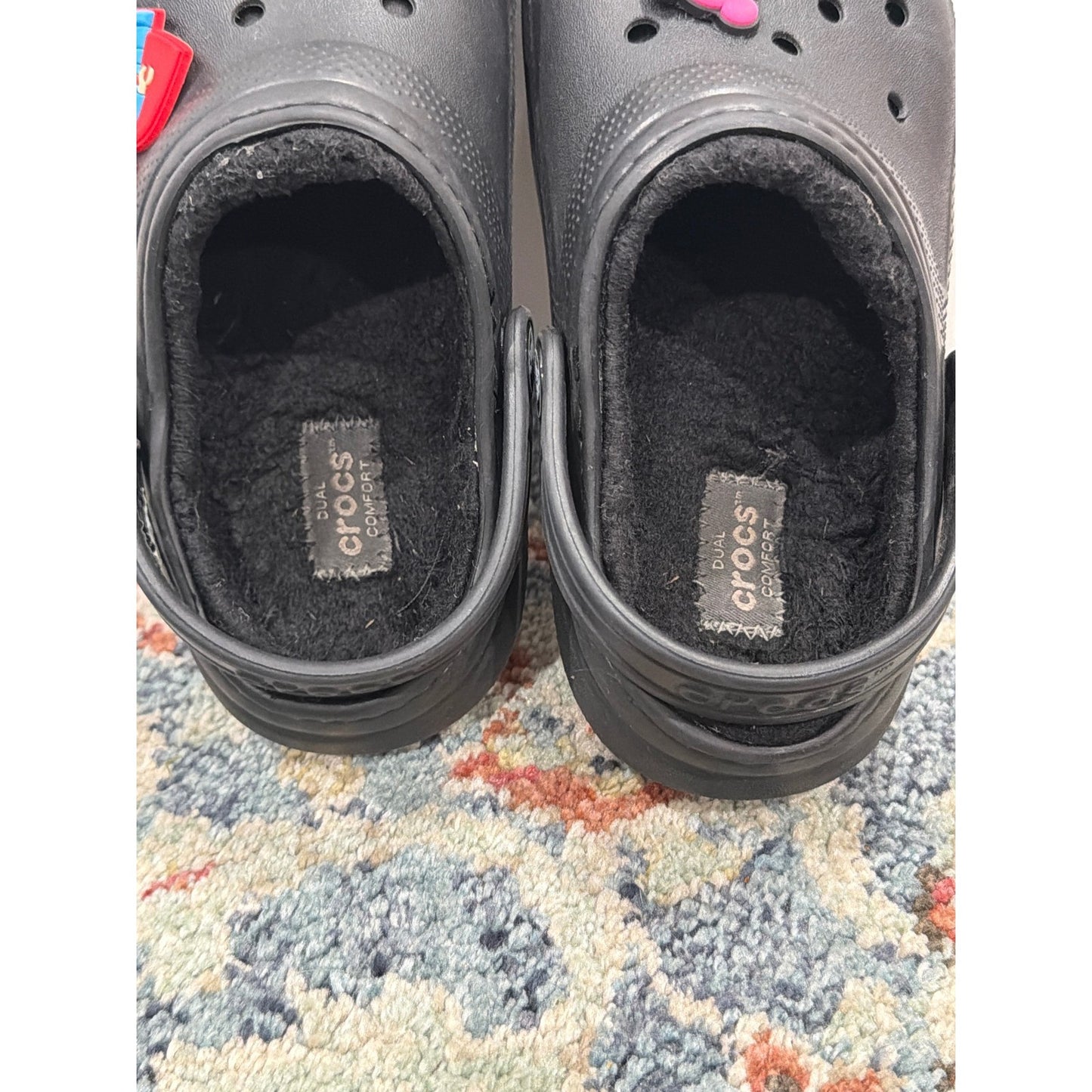 Crocs Lined Clogs Boys Size 13 Black Captain America Jibbitz Gorpcore GUC5