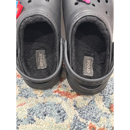 Crocs Lined Clogs Boys Size 13 Black Captain America Jibbitz Gorpcore GUC5