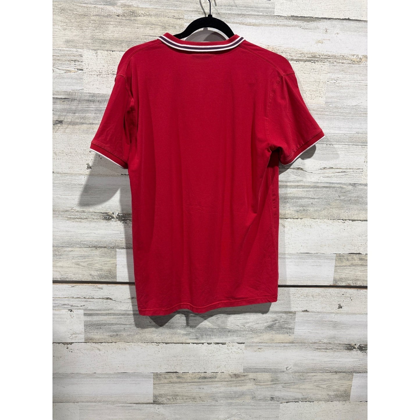 Psycho Bunny Polo Shirt Men Size 5 Medium Red Tipped Pima Cotton Preppy1
