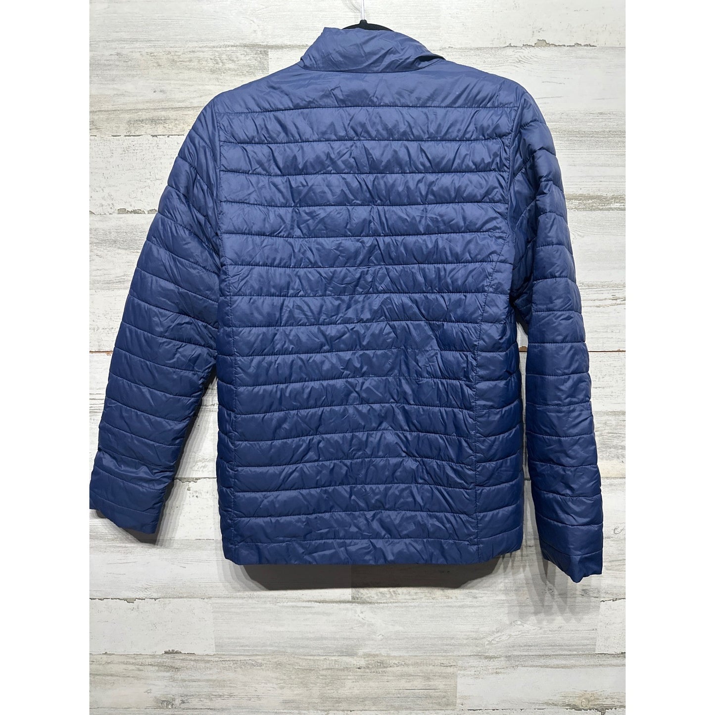 Lands End Puffer Jacket Kids 14-16 Navy Blue Quilted Lightweight EUC7