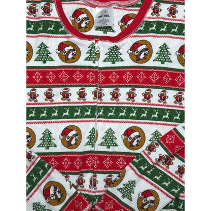 Buc-ee's Christmas Union Suit Pajamas Adult Large Red Green Fair Isle NWT1