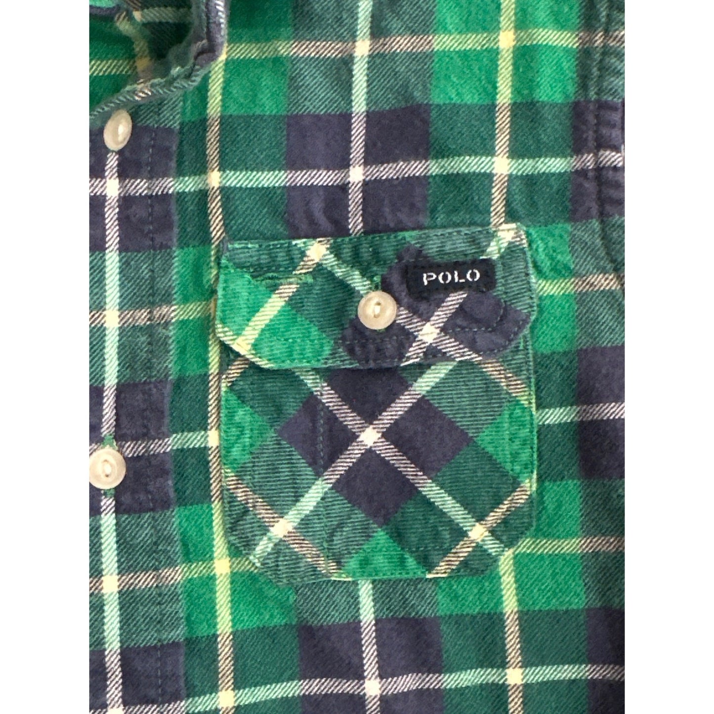 Polo Ralph Lauren Boys 3 / 3T Green Plaid Button Up Shirt VGUC2
