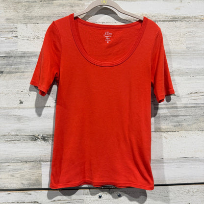 J.Crew Perfect Fit T-Shirt Women Medium Orange 100% Cotton Classic *Flawed0