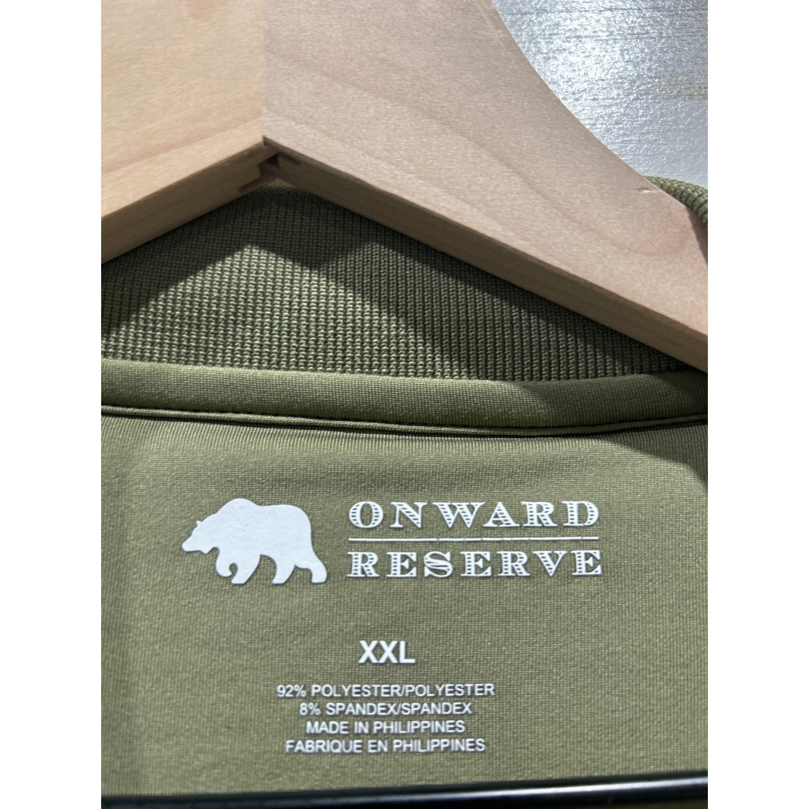 Onward Reserve Polo Shirt Men XXL Green White Striped Performance Golf EUC1
