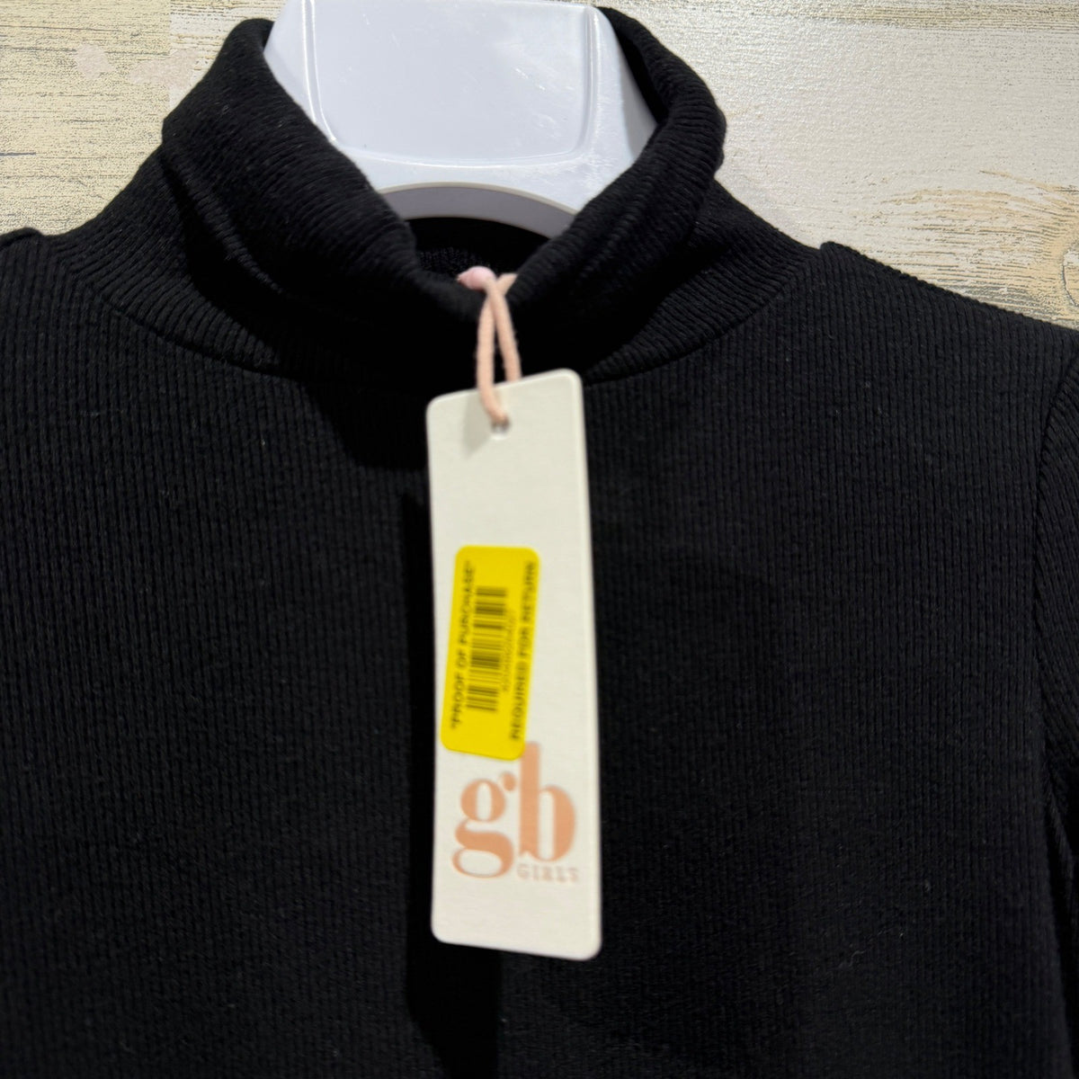GB Girls Turtleneck Top Girls 3T Black Ribbed Knit Mock Neck Classic NWT1