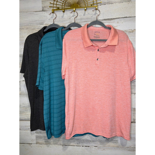 Apt 9 Haggar All In Motion Polo Bundle Mens XL Multi Performance Golf EUC0