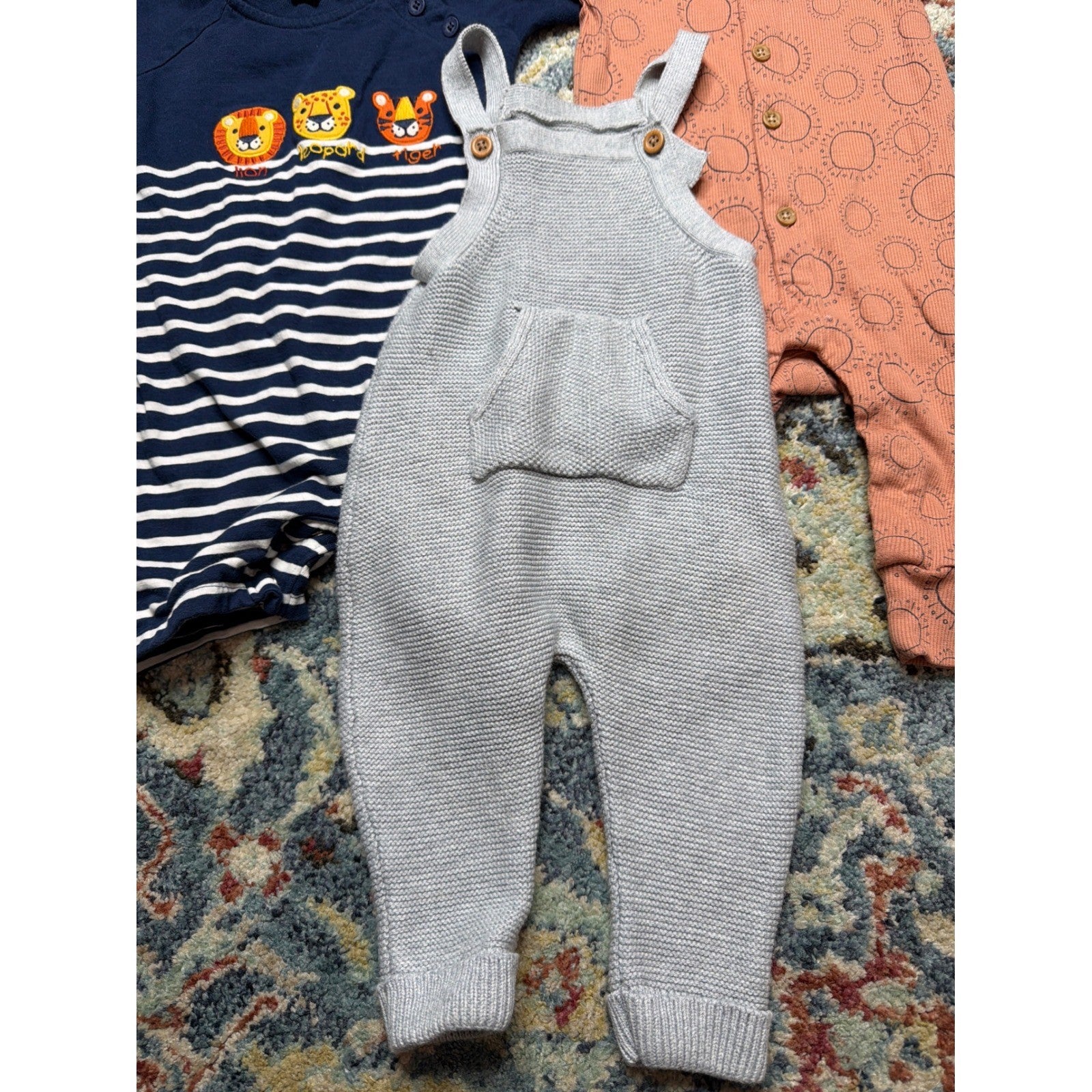 Disney Little Planet Grayson Collective Boys 6-12M Romper Overalls Bundle EUC2
