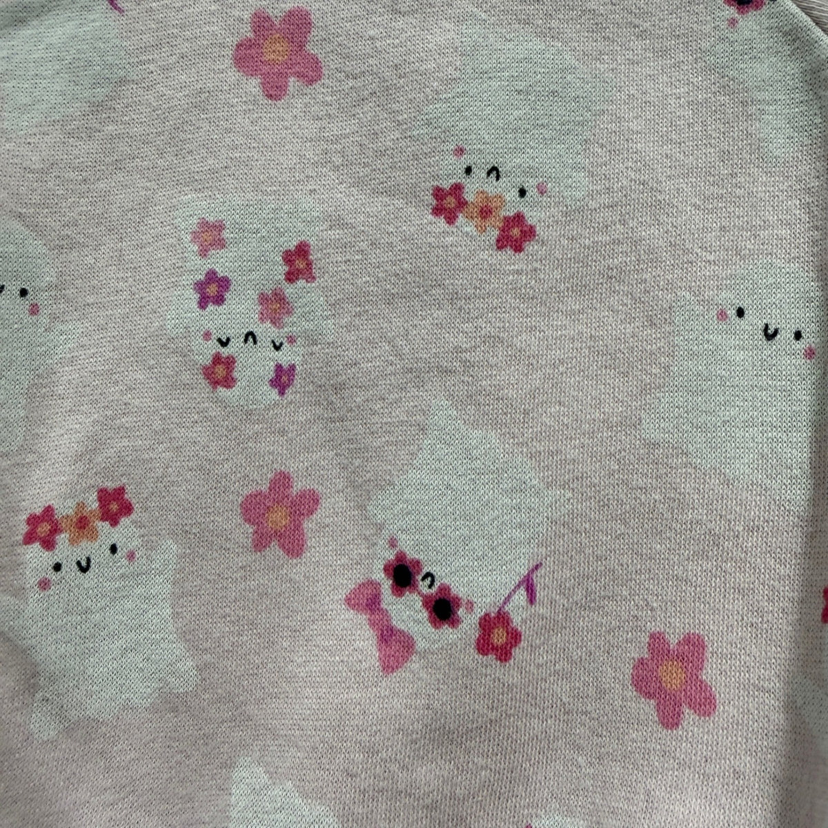 Old Navy Ghost Print Fleece Bodysuit Girls 0-3M Pink Cotton Blend Halloween1
