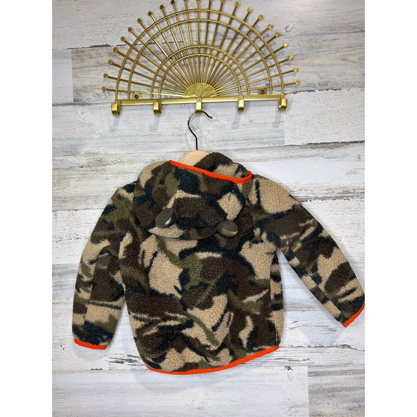 The North Face Fleece Jacket Baby Boy 12-18M Camo Sherpa Hooded Gorpcore GUC4